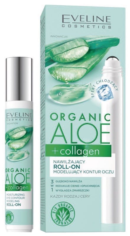 Eveline Organic Aloe &amp; Collagen Moisturizing Roll On Eye Contour Modeling 15 ml