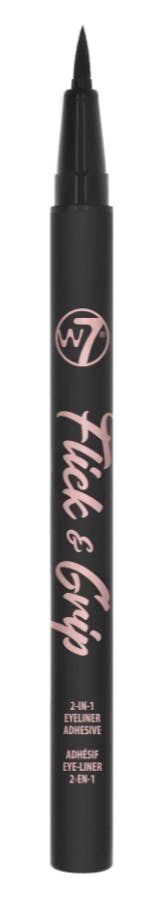 W7 Flick & Grip 2-In-1 Adhesive Eyeliner Pen Black 1 stk