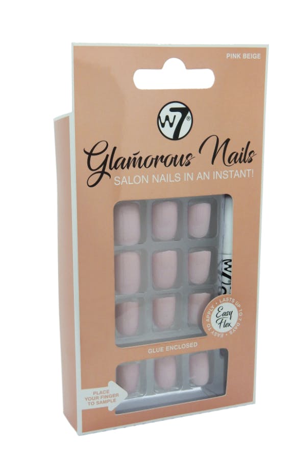 W7 Glamorous Nails Stick On Nails Pink Beige 1 st