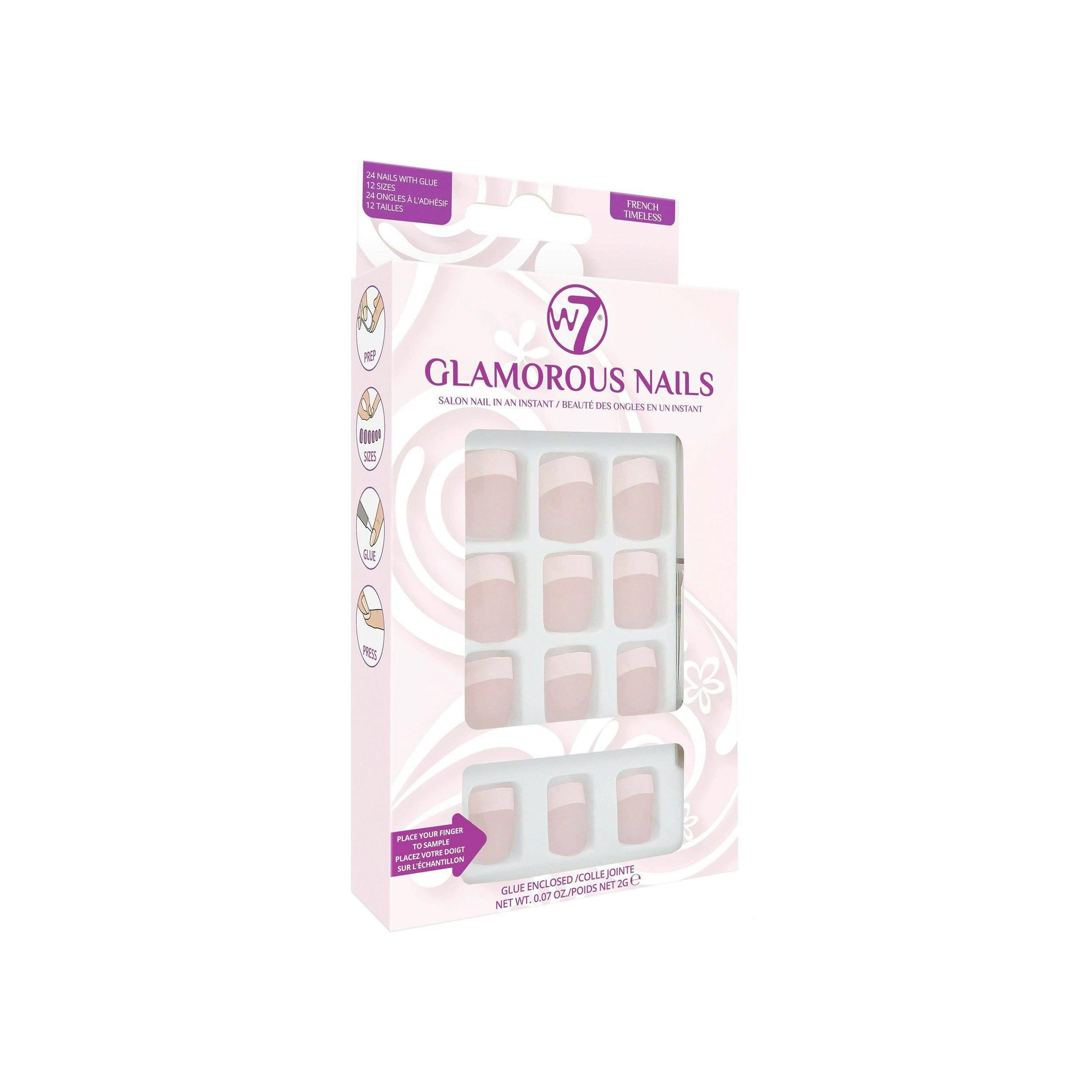 W7 Glamorous Nails Stick On Nails French Timeless 1 kpl