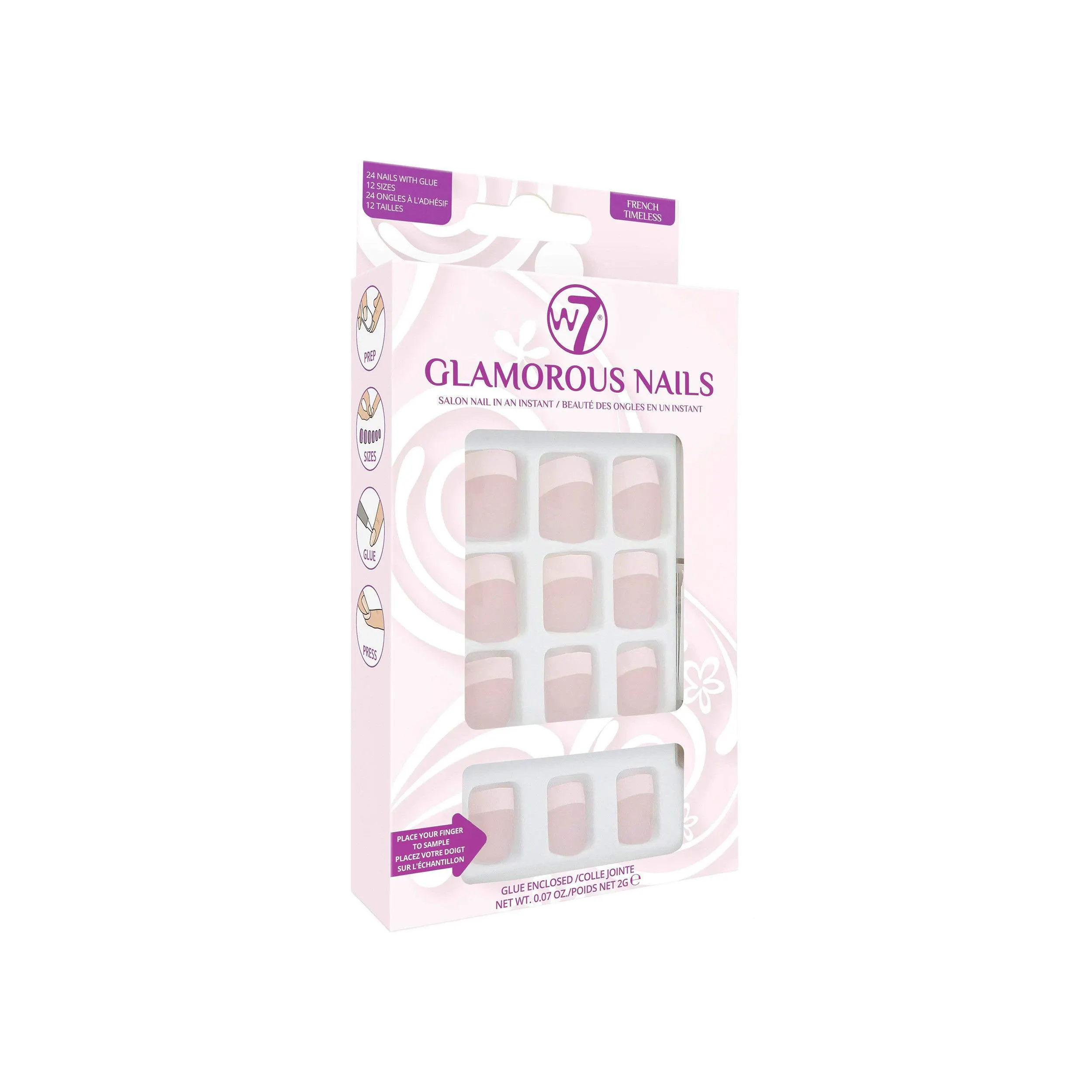 W7 Glamorous Nails Stick On Nails French Timeless 1 pcs