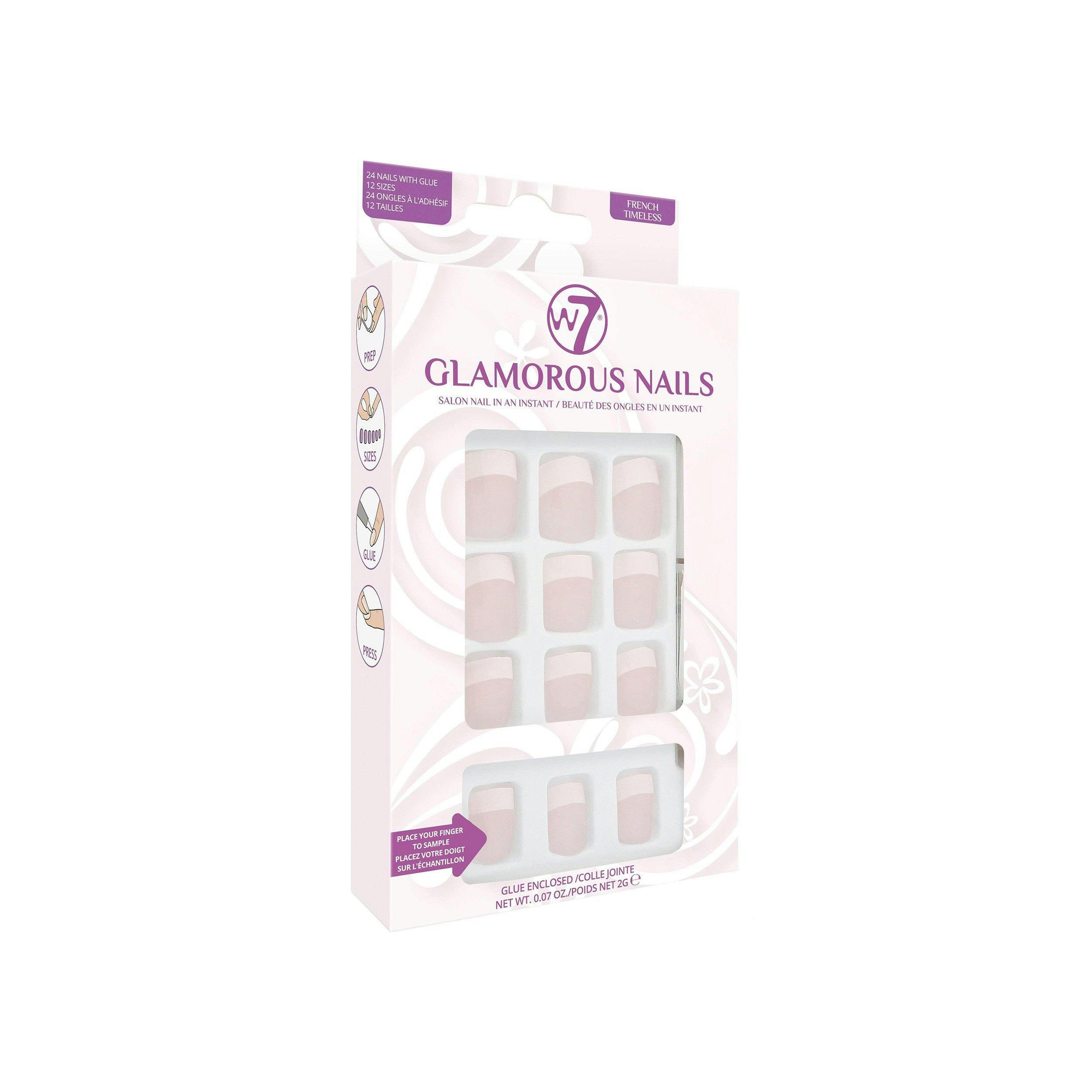 W7 Glamorous Nails Stick On Nails French Timeless 1 st