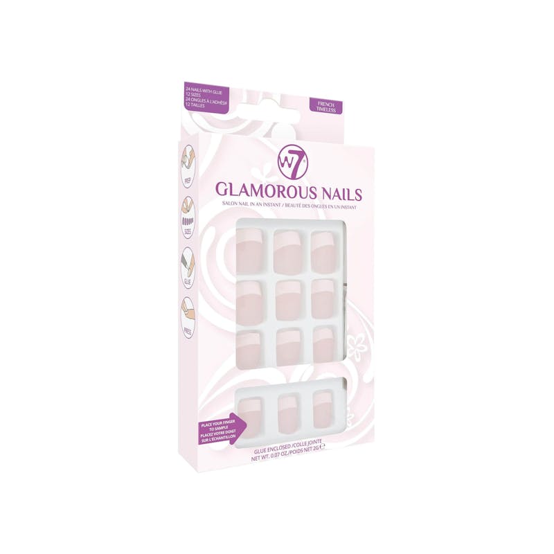 W7 Glamorous Nails Stick On Nails French Timeless 1 kpl