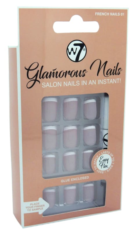 W7 Glamorous Nails Stick On Nails French Nails 01 1 st