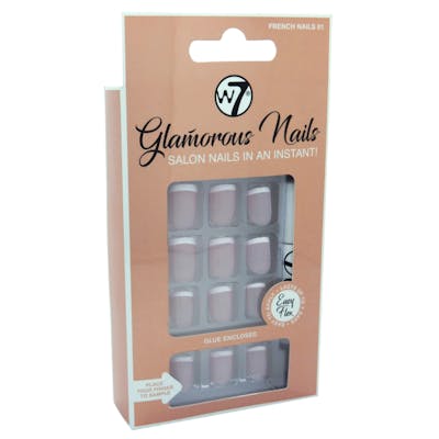 W7 Glamorous Nails Stick On Nails French Nails 01 1 st