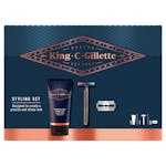 King C. Gillette Styling Set Shave Gel &amp; Razor &amp; Razor Blades 150 ml + 1 stk + 5 stk