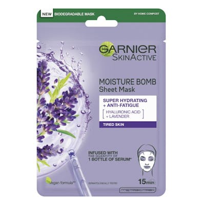 Garnier Moisture Bomb Super Hydrating &amp; Anti Fatigue Lavender Tissue Mask 1 kpl