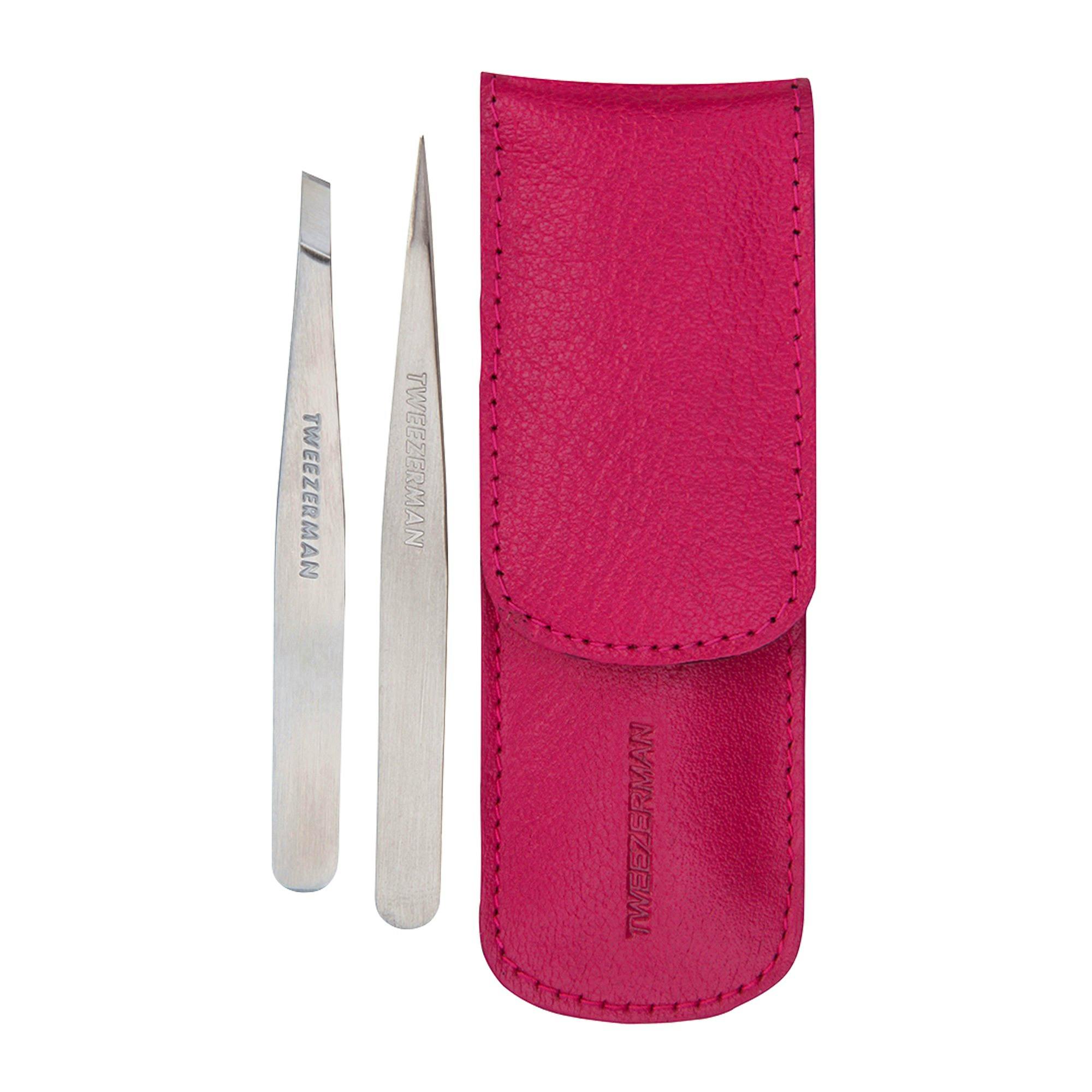 Tweezerman Petite Tweeze Set With Pink Case 3 stk
