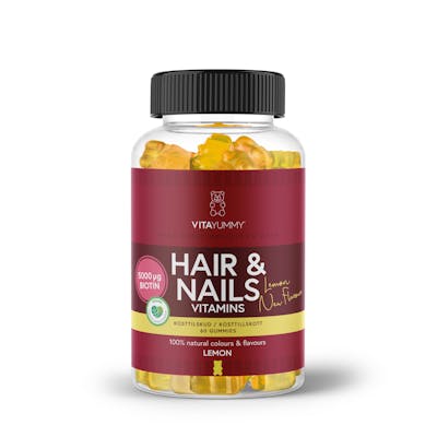 VitaYummy Hair &amp; Nails Vitamins Lemon 60 stk