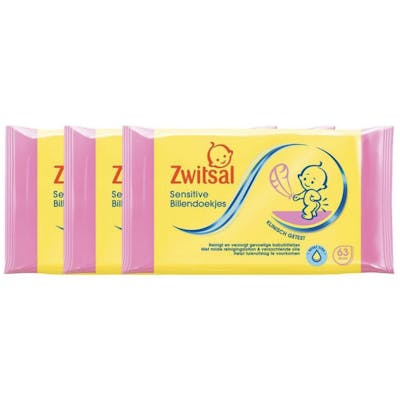 Zwitsal Baby Lotion Wipes Sensitive 3 Pack 3 x 65 kpl