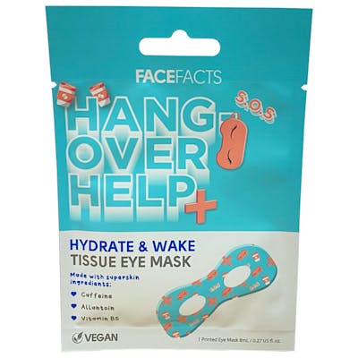 Face Facts Hangover Help Hydrate & Wake Tissue Eye Mask 1 stk