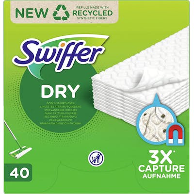 Swiffer Floor Handle Mop Dry Refills 40 stk