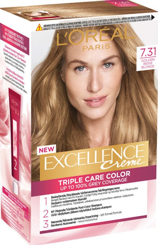 Loréal Paris Excellence Creme Hair Color 731 Golden Beige Blonde 1