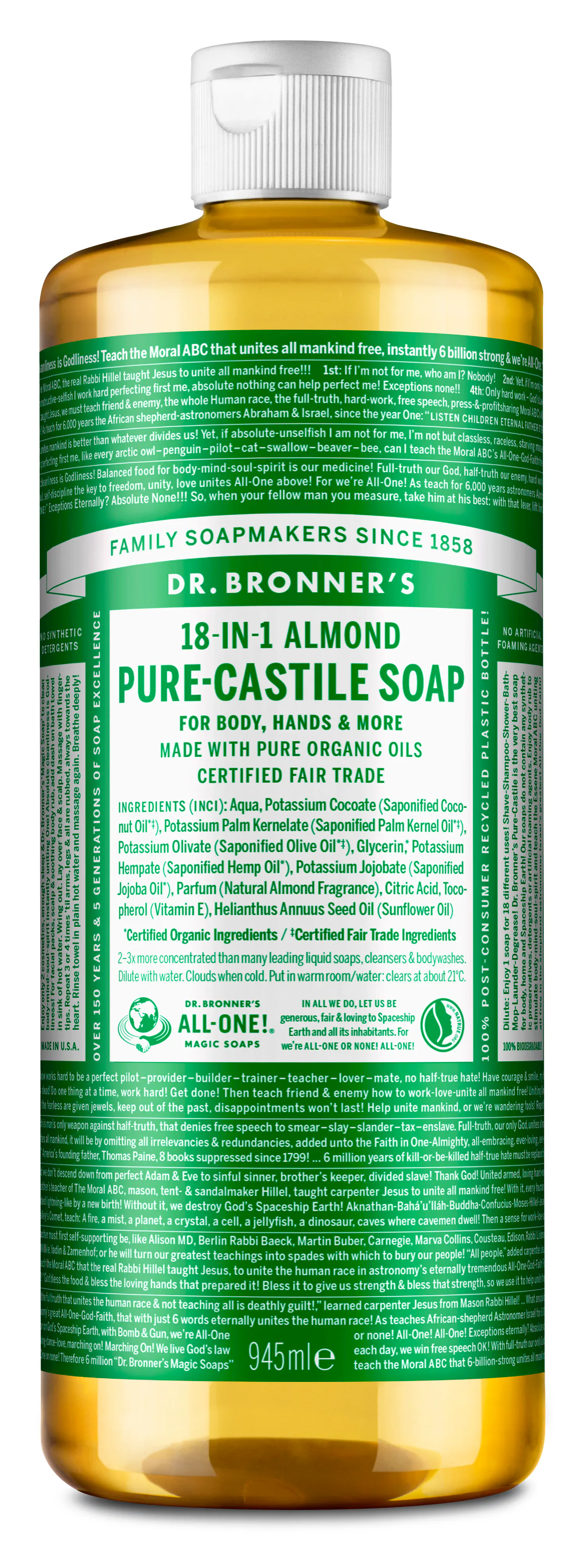 Dr. Bronner’s Castile Soap Almond 945 ml