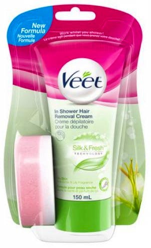Veet In Shower Hair Removal Cream Sensitive Skin 150 ml + 1 stk 109.