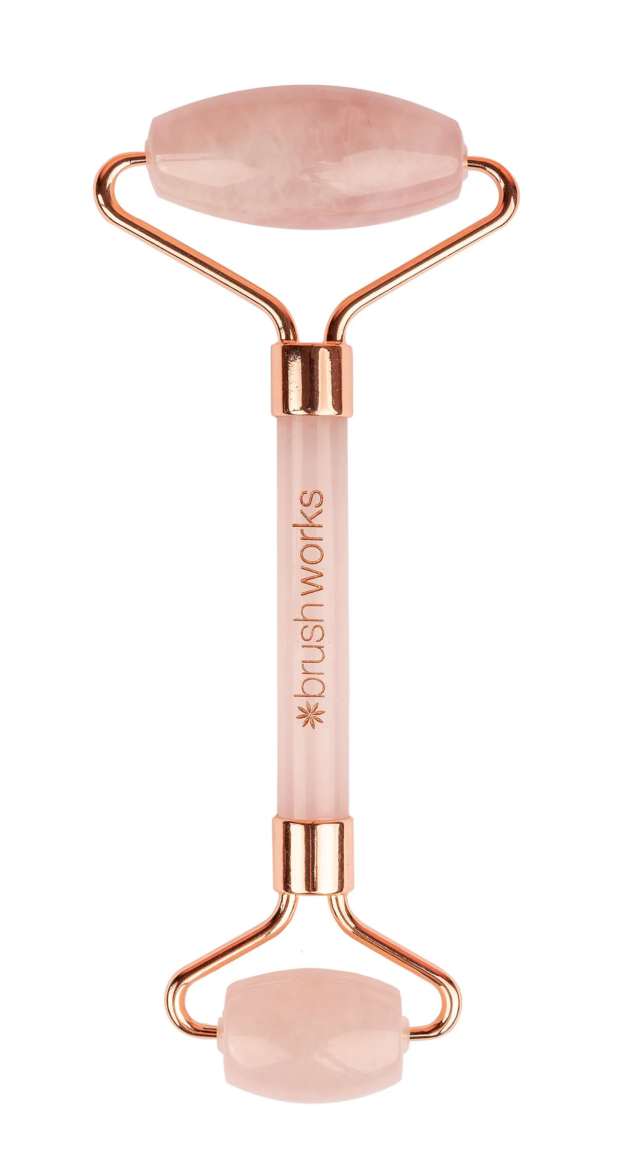 Brushworks Brazilian Rose Quartz Stone Roller 1 st