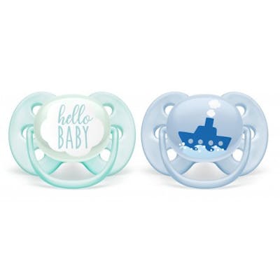 Philips Avent Soother Ultra Soft Boy 0-6m 2 pcs