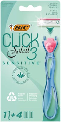 Bic Click Soleil 3 Sensitive Razor &amp; Razor Blades 1 kpl + 4 kpl