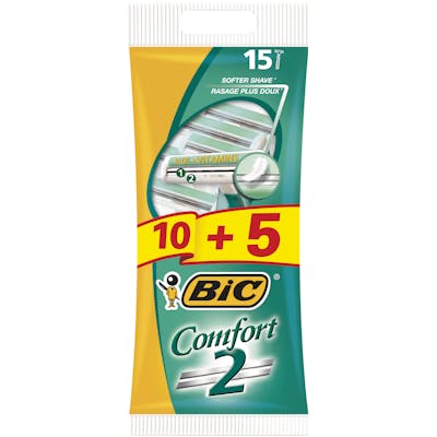 Bic Comfort 2 Softer Shave Disposable Razors 15 stk