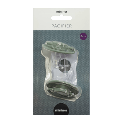Mininor Round Pacifier Silicone 0M Green 2 stk