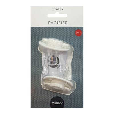 Mininor Round Pacifier Silicone 6M White 2 st