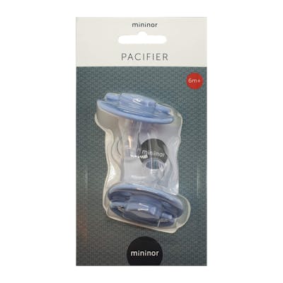 Mininor Round Pacifier Silicone 6M Blue 2 pcs