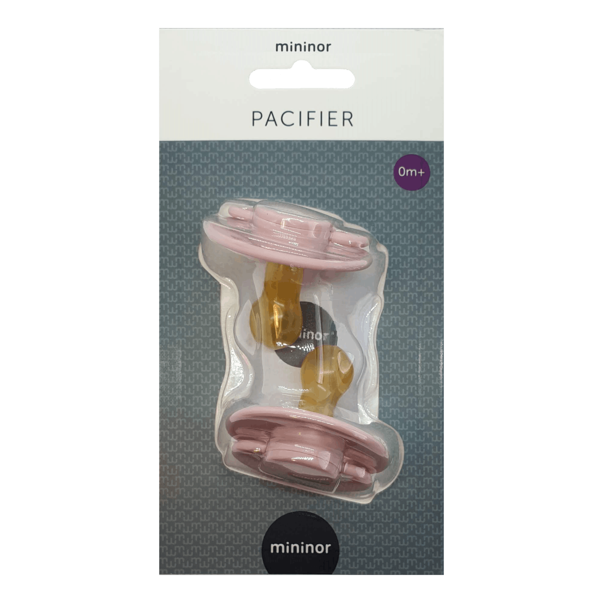 Mininor Round Pacifier Latex 0M Pink 2 st