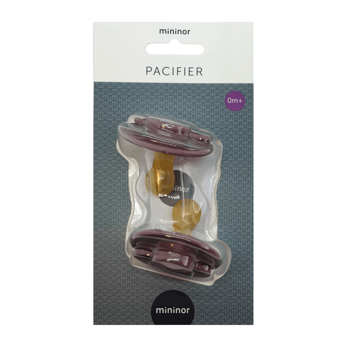 Mininor Round Pacifier Latex Purple Stk