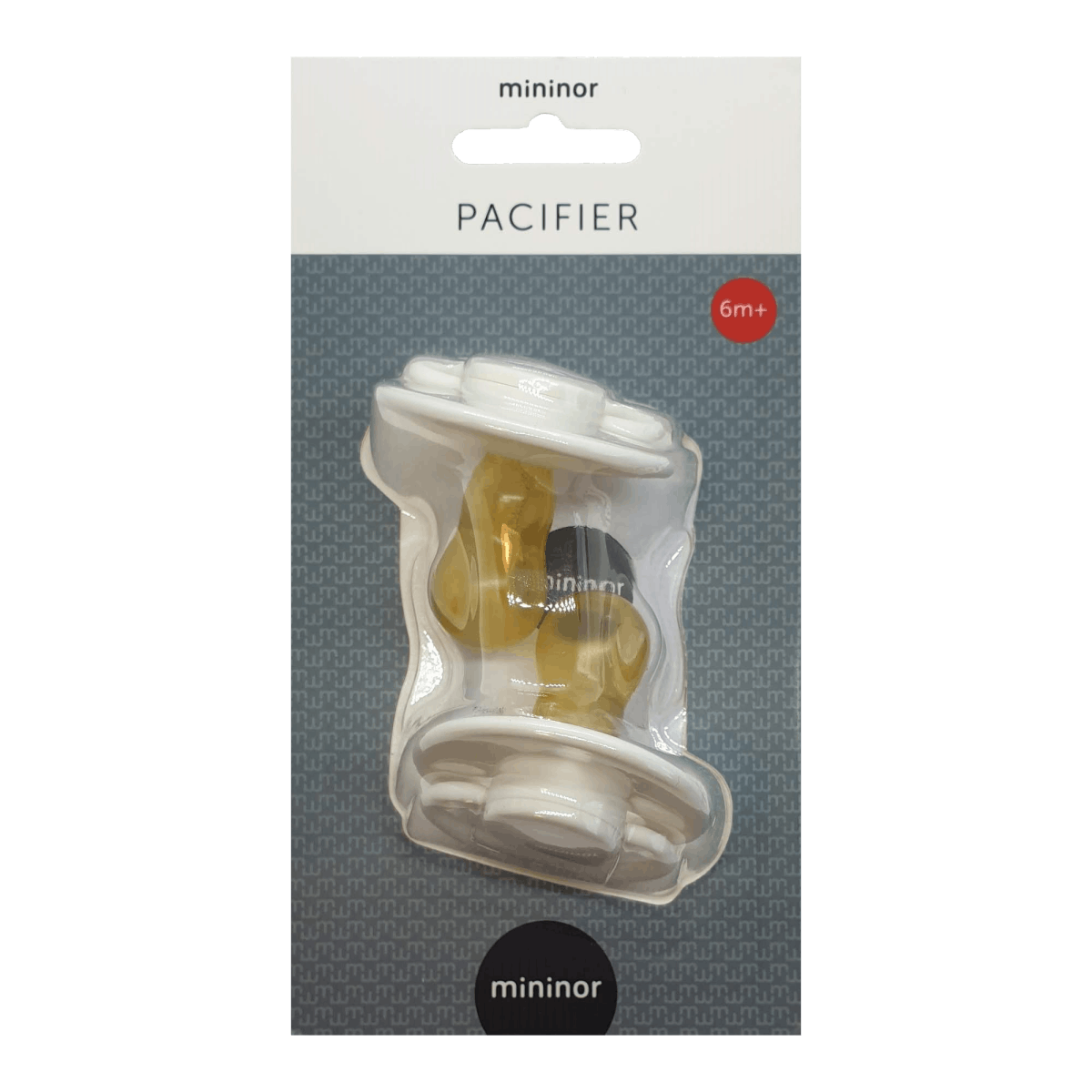 Mininor Round Pacifier Latex 6M White 2 st