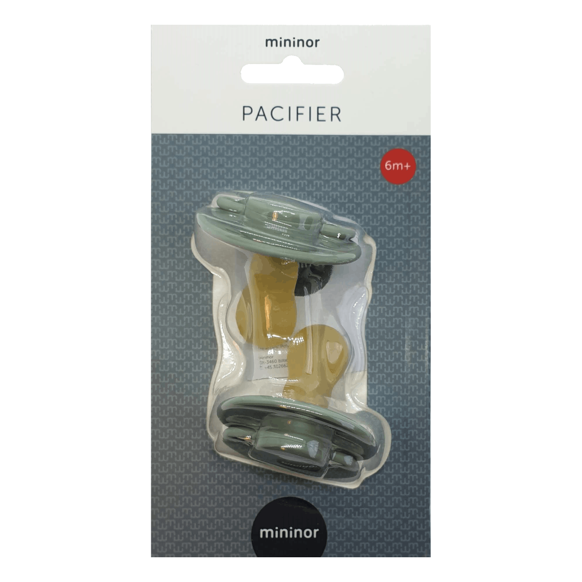 Mininor Round Pacifier Latex 6M Green 2 st