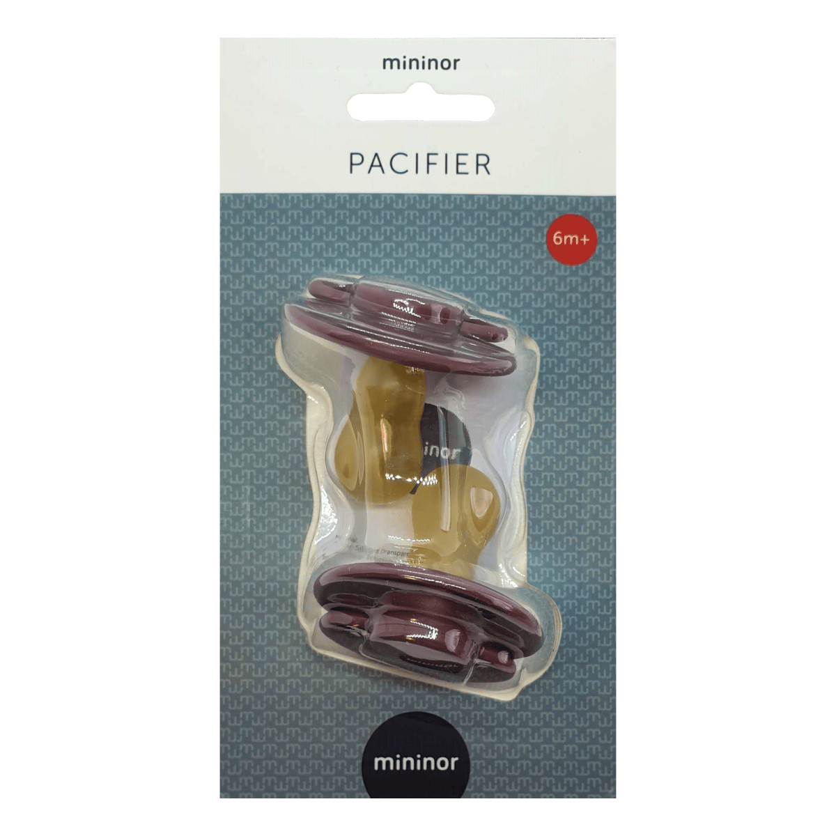 Mininor Round Pacifier Latex 6M Purple 2 stk