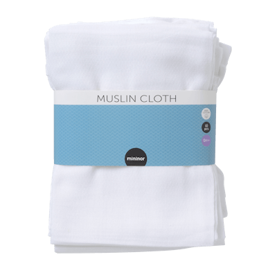 Mininor Muslin Cloth White 10-pack 10 stk