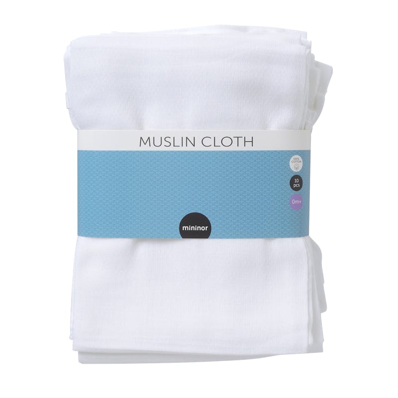 Mininor Muslin Cloth White 10-pack 10 st