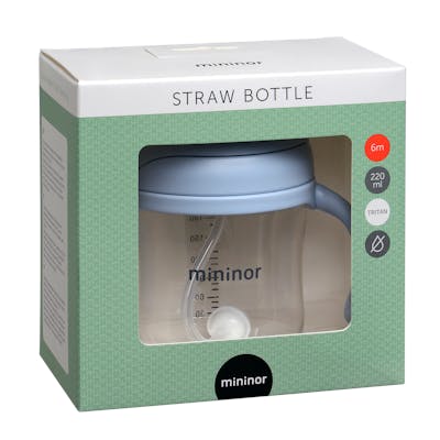 Mininor Straw Bottle Tritan Blue 220 ml