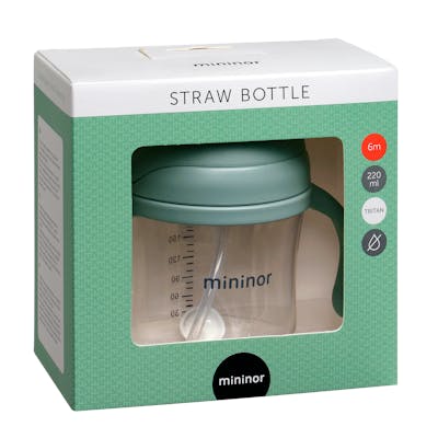 Mininor Straw Bottle Tritan Green 220 ml