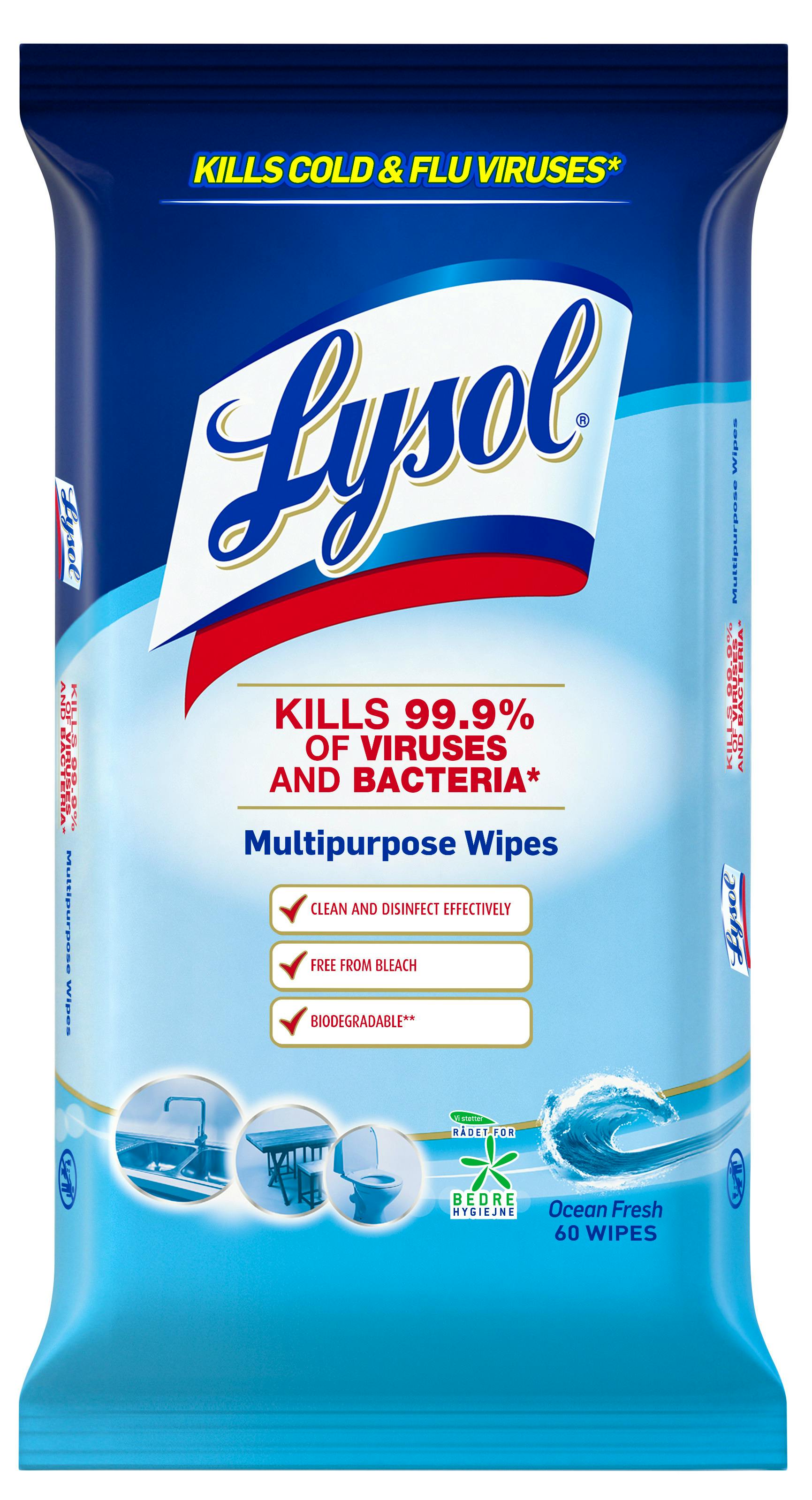 Lysol Multipurpose Cleaning Wipes 60 St 39 85 Kr   83353 74648 1669806092 