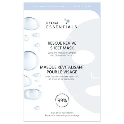 Herbal Essentials Rescue Revive Sheet Mask 4 kpl