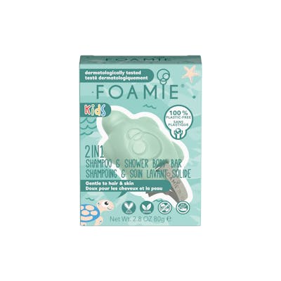 Foamie 2In1 Shampoo &amp; Douche Body Bar Voor Kinderen Turtely Cool 80 g