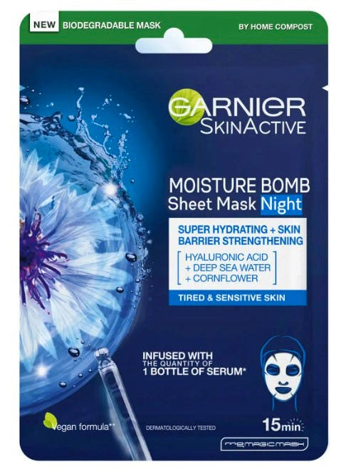Garnier Skin Active Moisture Bomb Super Hydrating & Strengthening Night Tissue Mask 1 st