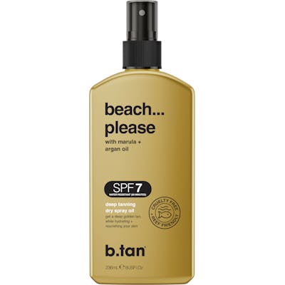 B.Tan Deep Tanning Dry Spray Oil Beach Please SPF7 236 ml