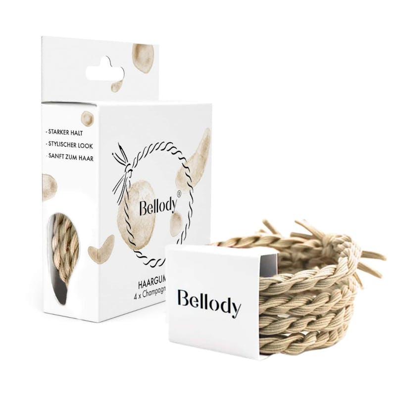 Bellody Original Hair Ties Champagne Beige 4 pcs