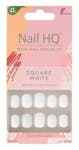 Nail HQ Square White Nails 24 pcs + 2 ml