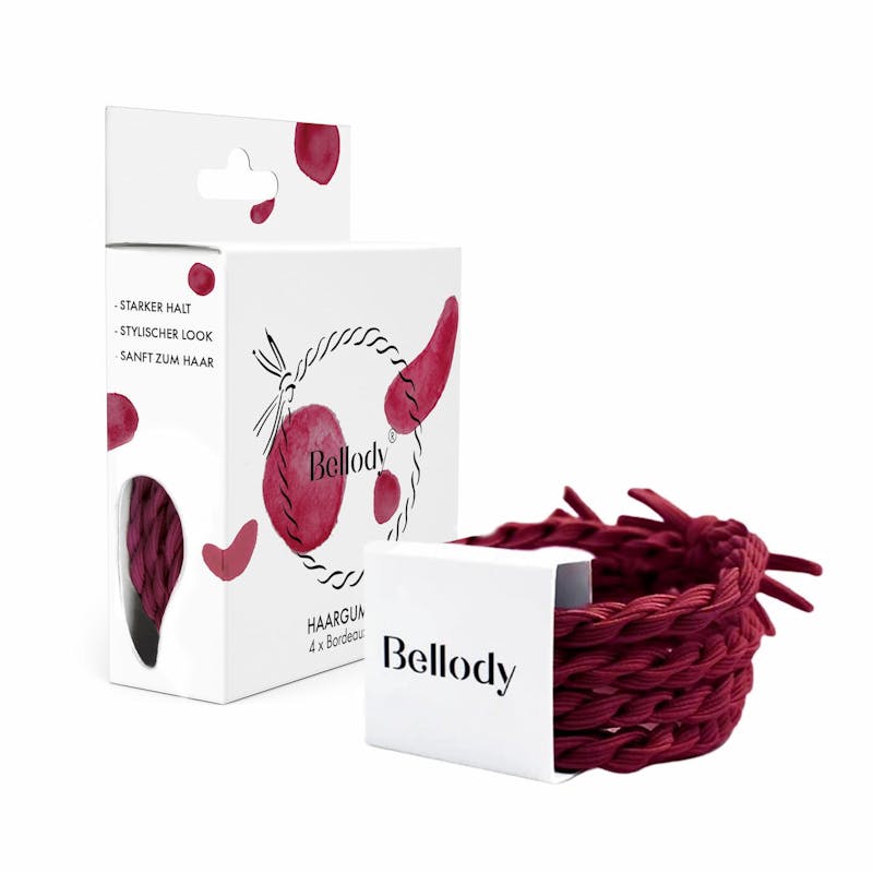 Bellody Original Hair Ties Bordeaux Red 4 stk