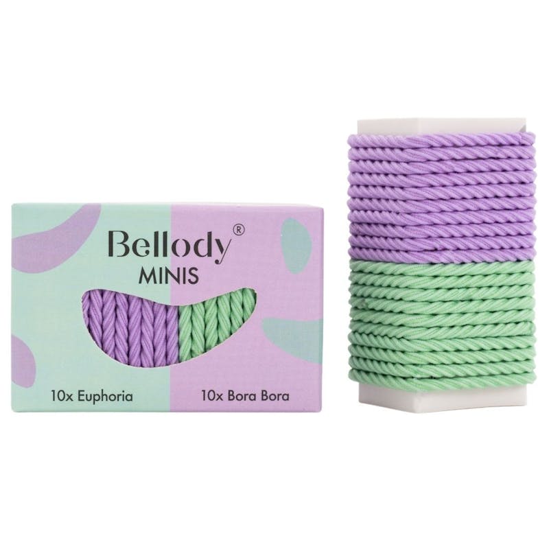 Bellody Mini Hair Ties Euphoria Mint &amp; Bora Bora Violet 20 st