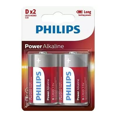 Philips Power Alkaline LR20 2 kpl