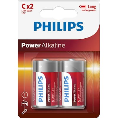 Philips Power Alkaline LR14 2 stk