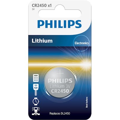 Philips Lithium CR2450 3V 1 kpl