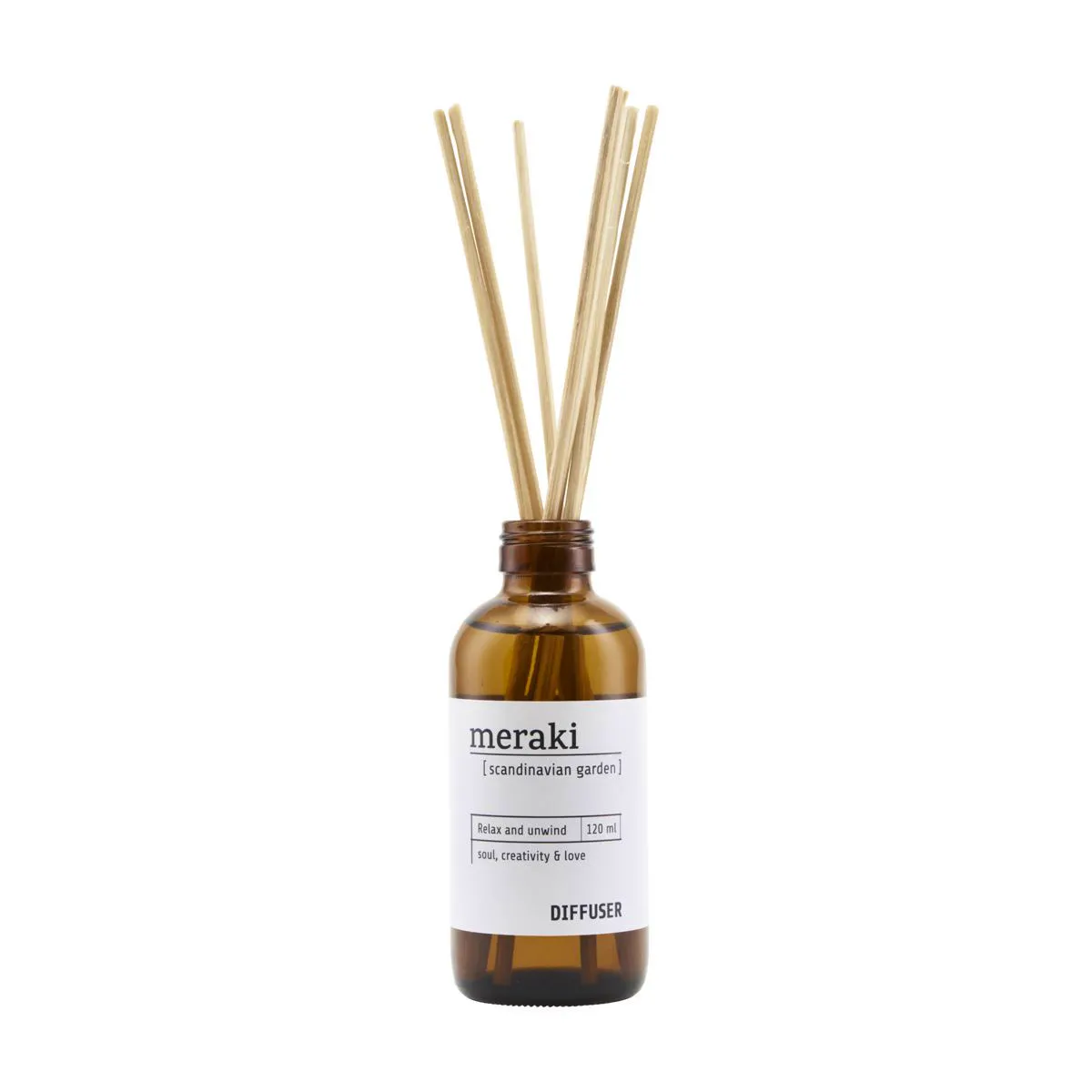 Meraki Diffuser W. 7 Sticks Scandinavian Garden 120 ml + 7 pcs