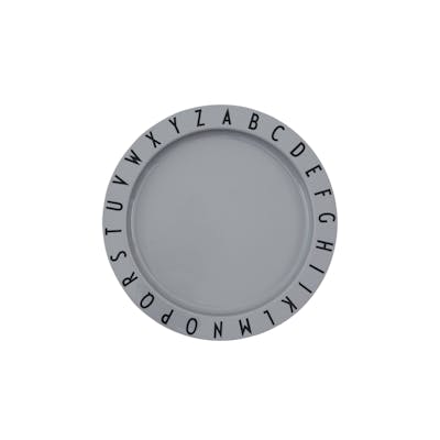 Design Letters Eat & Learn Plate Tritan Grey 1 st
