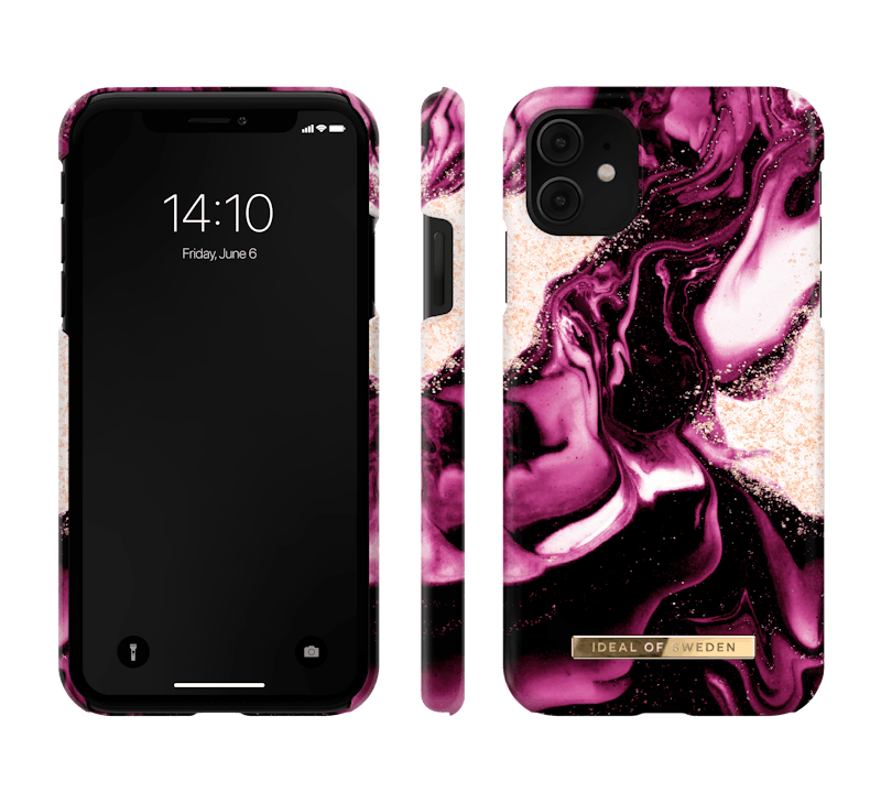 IDeal Of Sweden Fashion Case iPhone 11/ XR Golden Ruby Marble 1 st